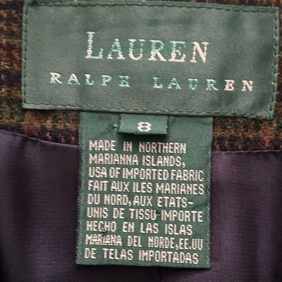 Ralph Lauren Brown Plaid Lambs Wool Blazer - Picture 8 of 14